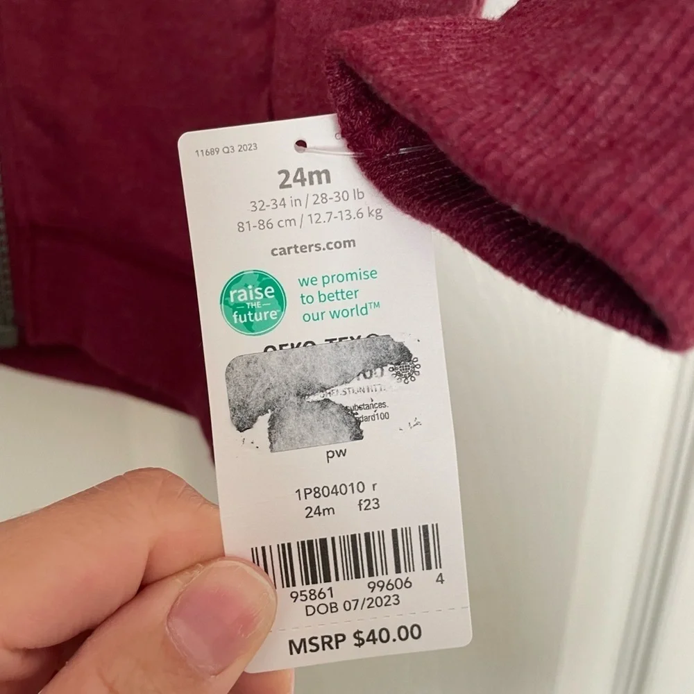 Carter's Kids Burgundy Hoodie 24 months